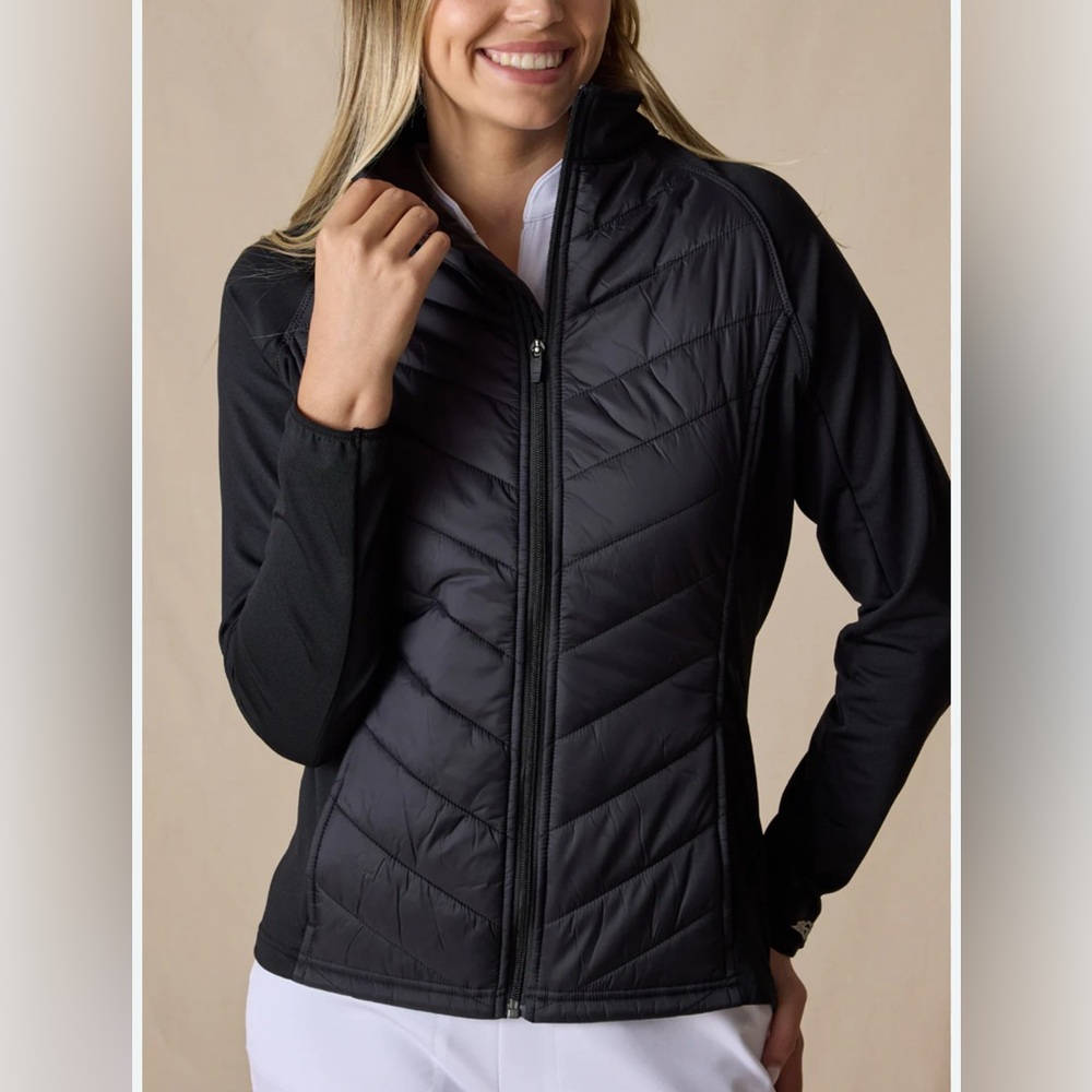 New Balance Hooded Jacket Womens Medium Black Full Zip Pockets Fleece Lined